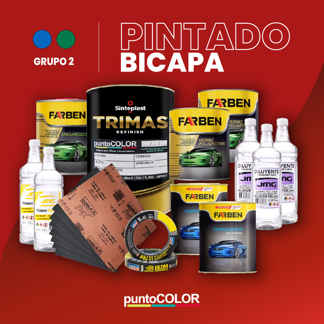 Combo Automotor - PINTADO BICAPA (PERLADO ROJO) AUTO COMPLETO - Imagen 3