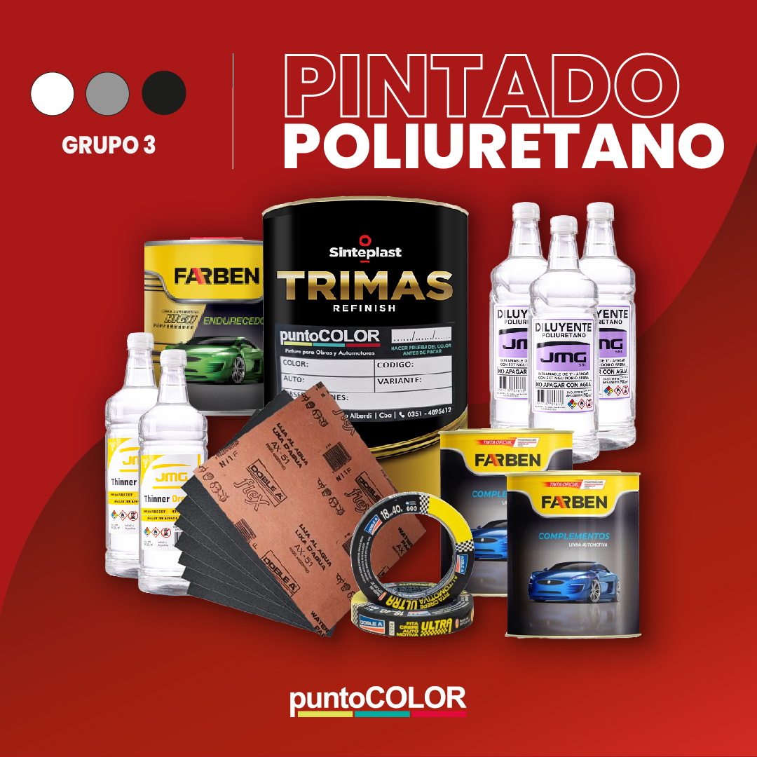 Combo Automotor - PINTADO POLIURETANO (ROJO) AUTO COMPLETO